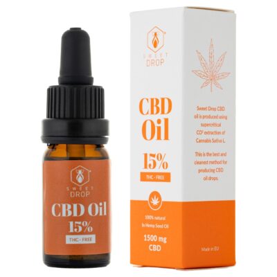 Sweet Drop 15% CBD aliejus 1500 mg 10 ml dešinė-apkarpyta